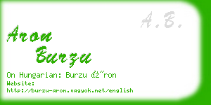 aron burzu business card